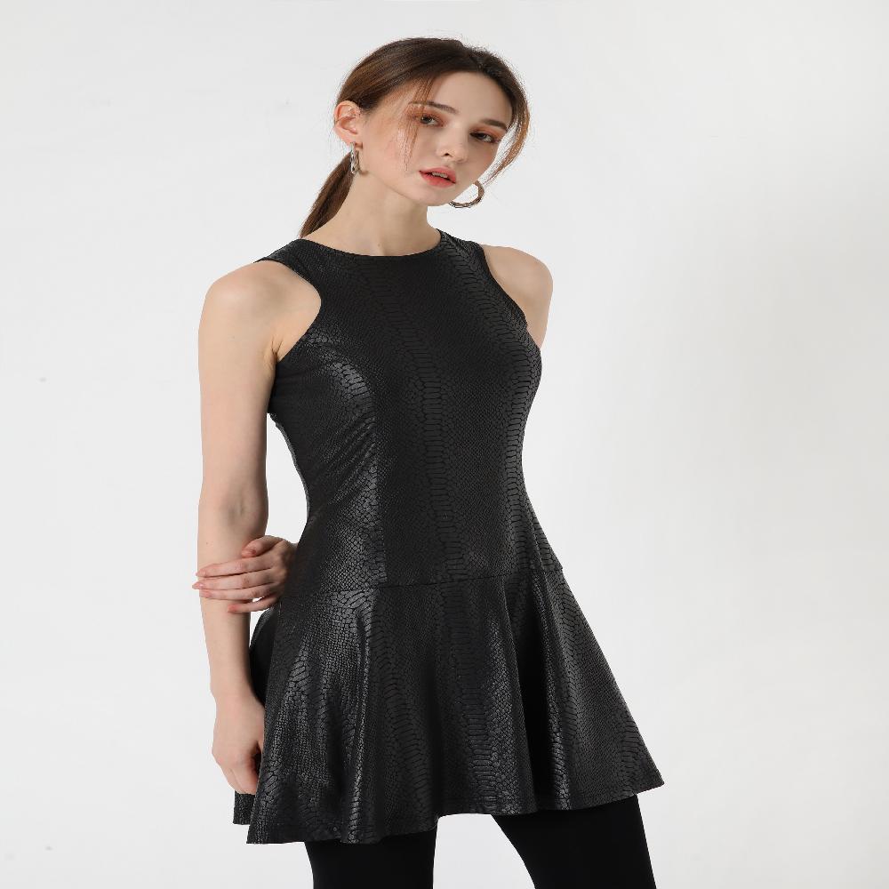 Korean knit shinny animal pattern mini dress ( EM-007 )